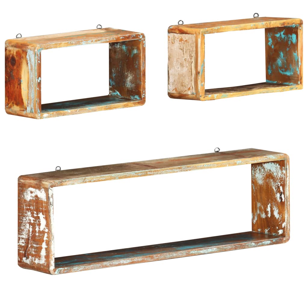 Ensemble d'étagère cube 3 pcs Bois solide de récupération - XIOS
