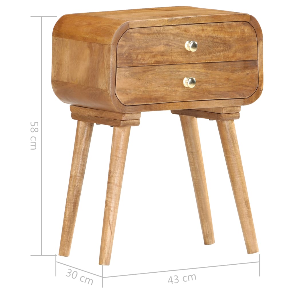 Table de chevet 43 x 30 x 58 cm Bois de manguier massif - XIOS