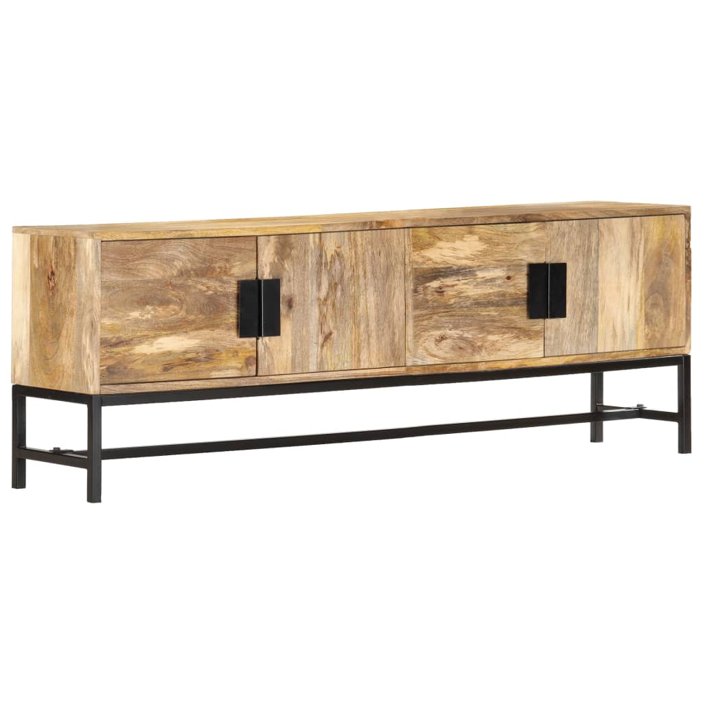 Meuble TV 140x30x50 cm Bois massif de manguier - XIOS