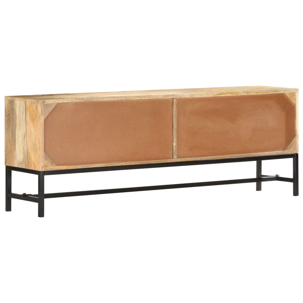 Meuble TV 140x30x50 cm Bois massif de manguier - XIOS