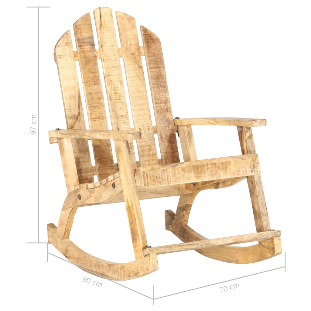 Chaise à bascule de jardin Bois de manguier solide - XIOS