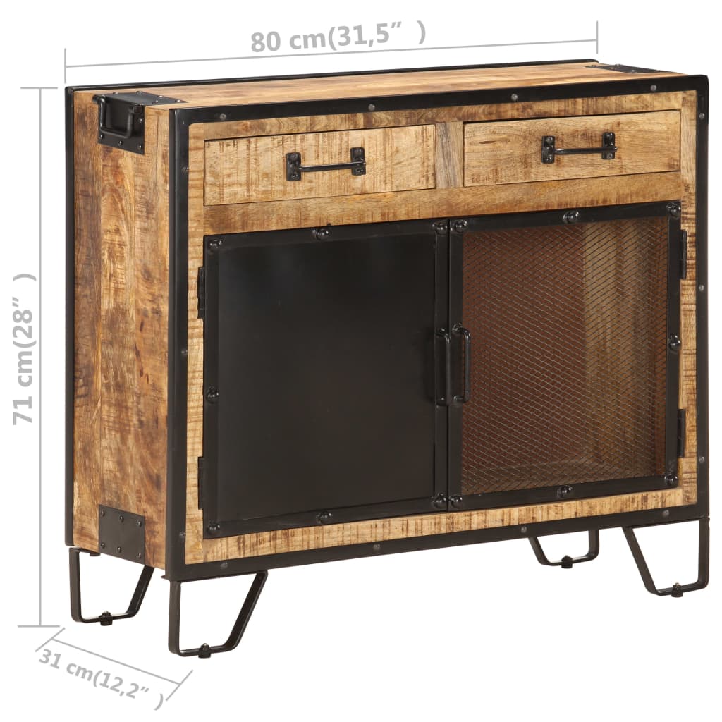 Buffet 80x31x71 cm Bois de manguier massif brut - XIOS
