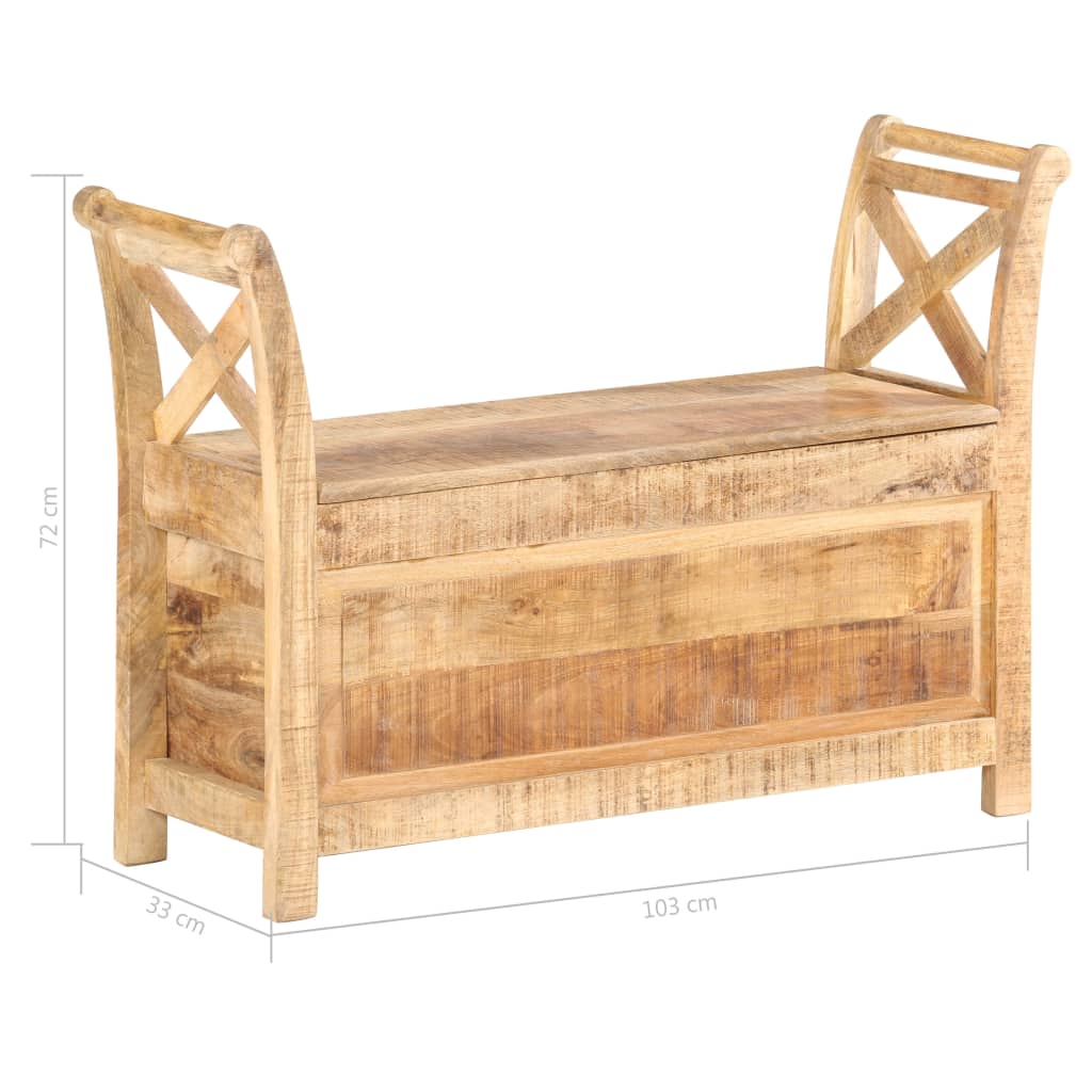 Banc d'entrée 103x33x72 cm Bois de manguier solide - XIOS