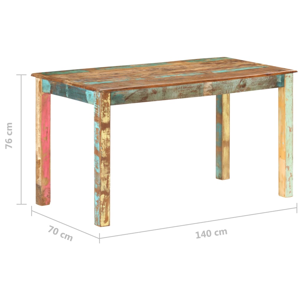 Table de salle à manger Bois de récupération solide 140x70x76cm - XIOS