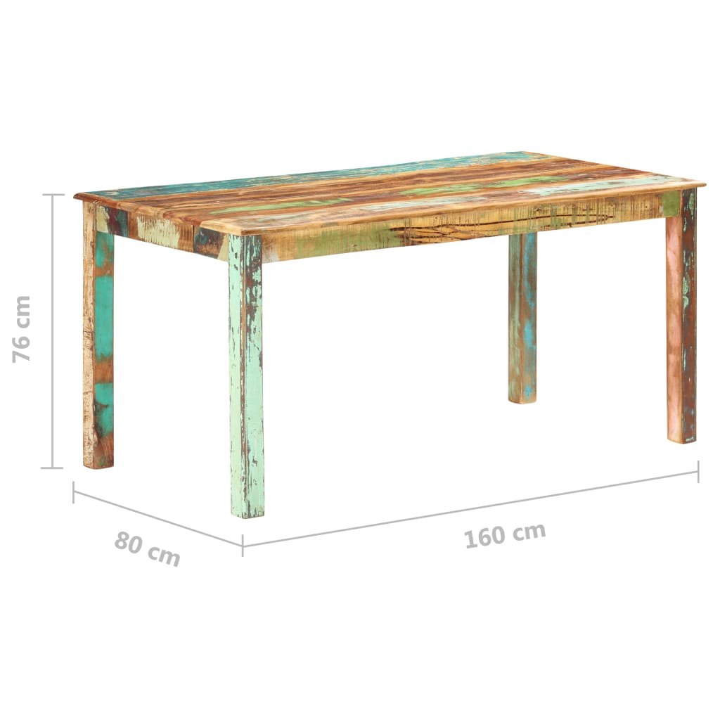 Table de salle à manger Bois de récupération solide 160x80x76cm - XIOS