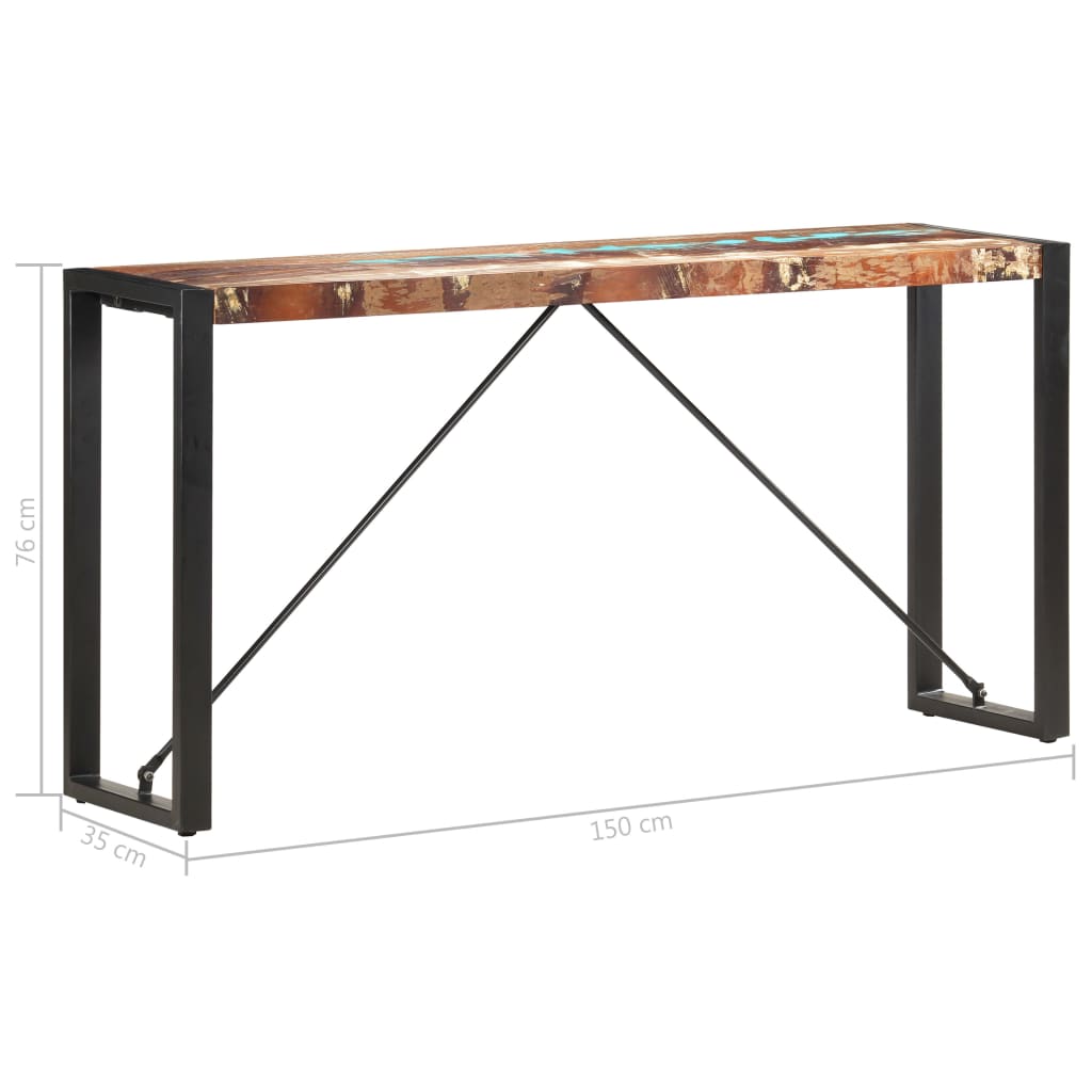Table console 150x35x76 cm Bois de récupération massif - XIOS