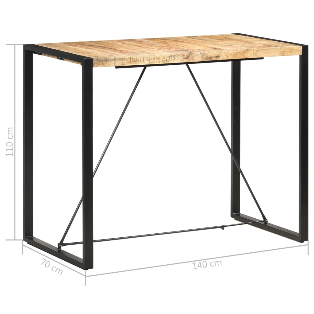 Table de bar 140x70x110 cm Bois de manguier massif - XIOS