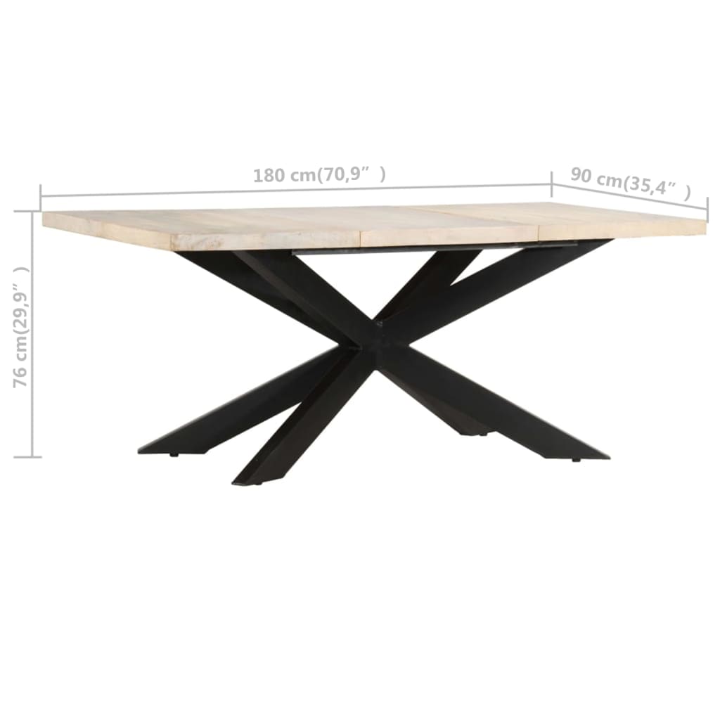 Table à dîner 180x90x76 cm Bois de manguier massif blanchi - XIOS