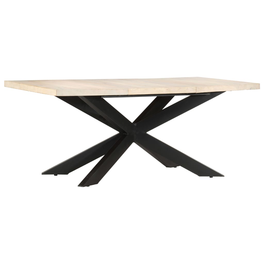 Table à dîner 180x90x76 cm Bois de manguier massif blanchi