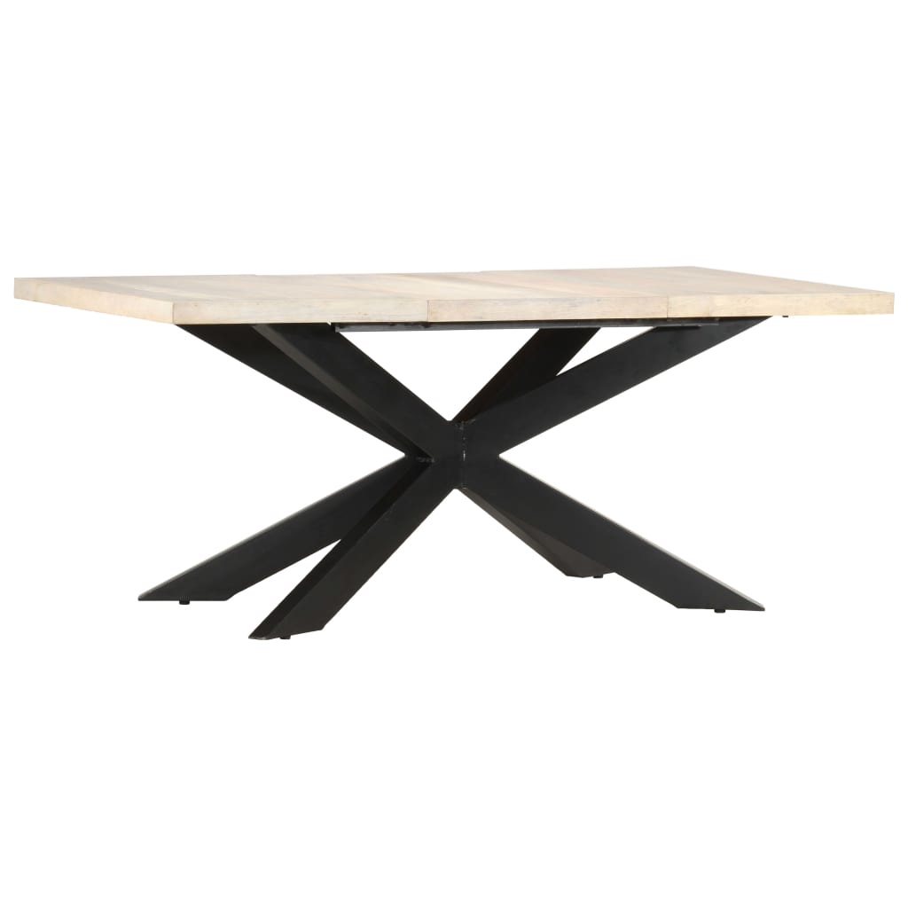 Table à dîner 180x90x76 cm Bois de manguier massif blanchi