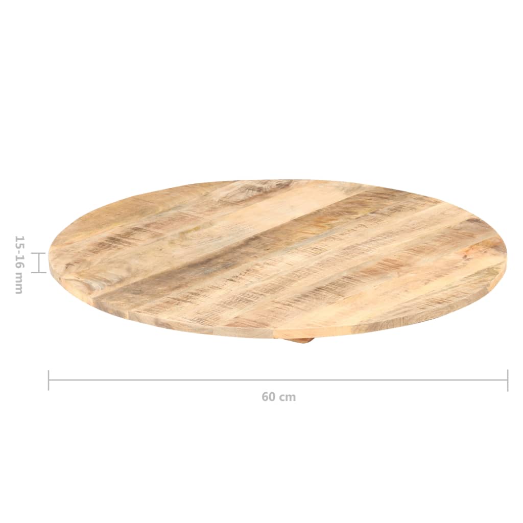 Dessus de table Bois de manguier solide Rond 15-16 mm 60 cm - XIOS