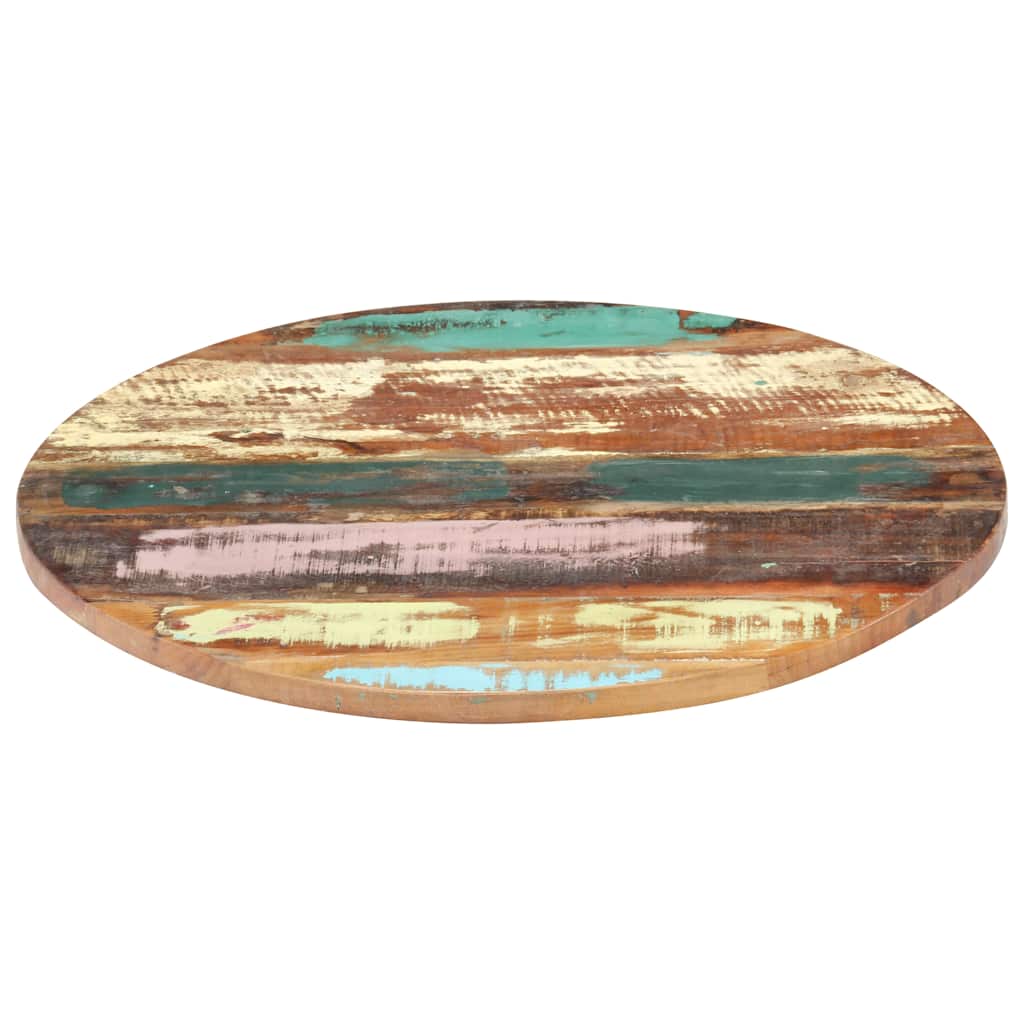 Dessus de table rond 50 cm 25-27 mm Bois de récupération solide - XIOS