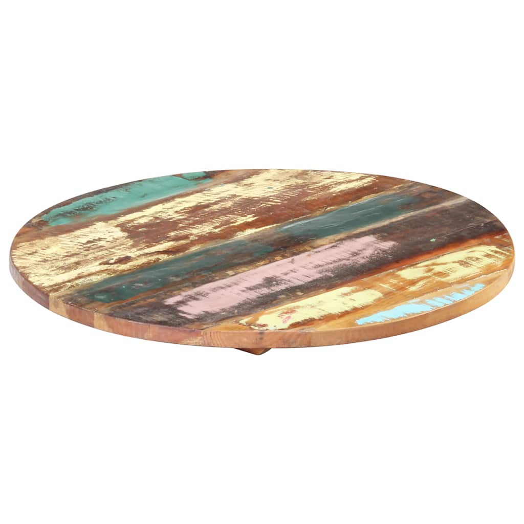Dessus de table rond 50 cm 25-27 mm Bois de récupération solide - XIOS