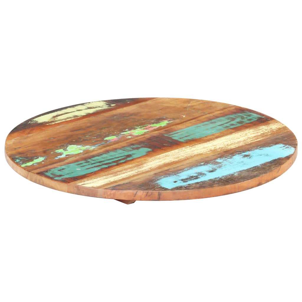 Dessus de table rond 50 cm 25-27 mm Bois de récupération solide - XIOS