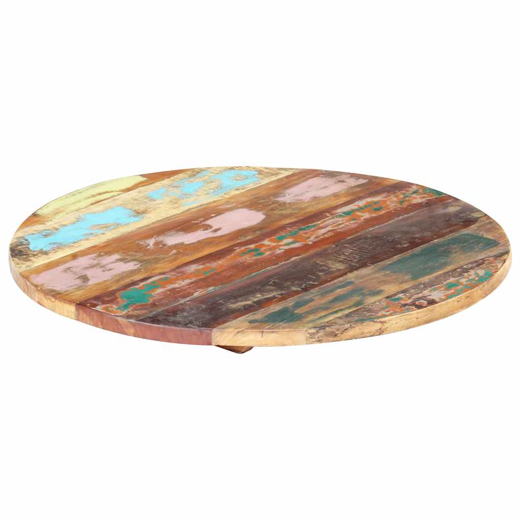 Dessus de table rond 50 cm 25-27 mm Bois de récupération solide - XIOS