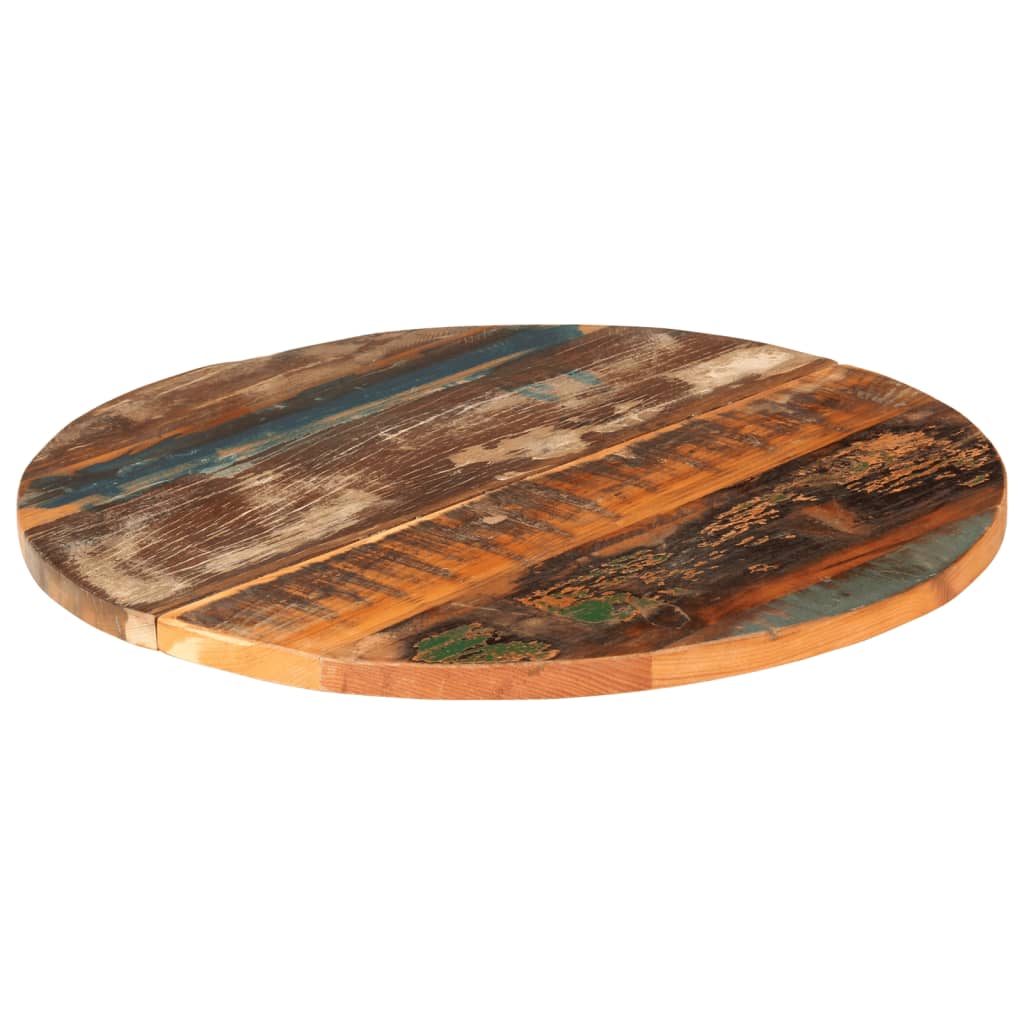 Dessus de table rond 60 cm 25-27 mm Bois de récupération solide - XIOS