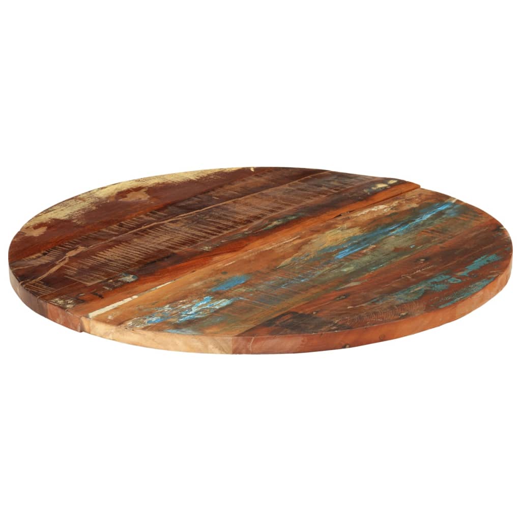 Dessus de table rond 70 cm 25-27 mm Bois de récupération solide - XIOS