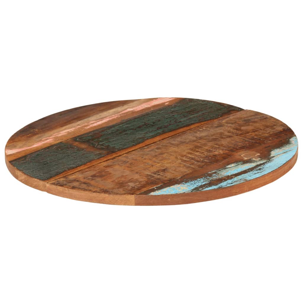 Dessus de table rond 70 cm 25-27 mm Bois de récupération solide - XIOS