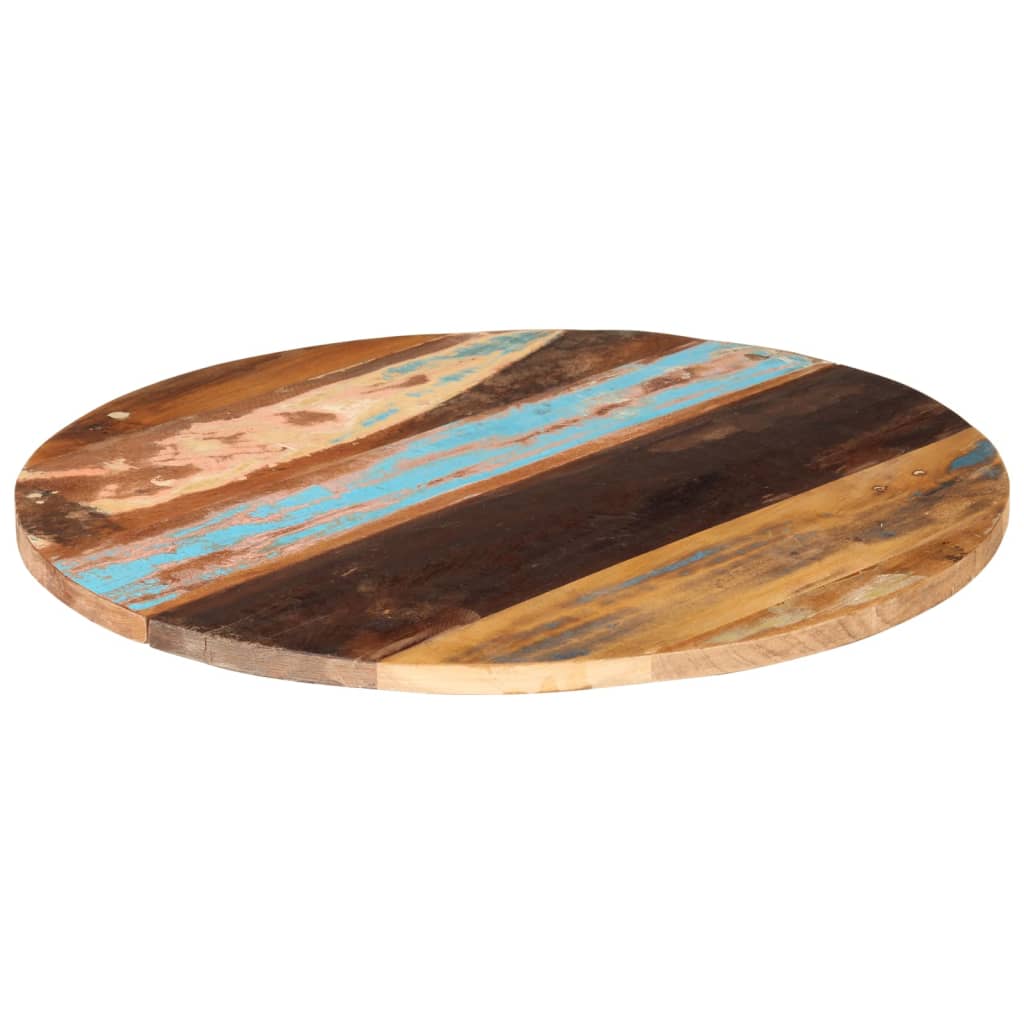 Dessus de table rond 80 cm 25-27 mm Bois de récupération solide - XIOS