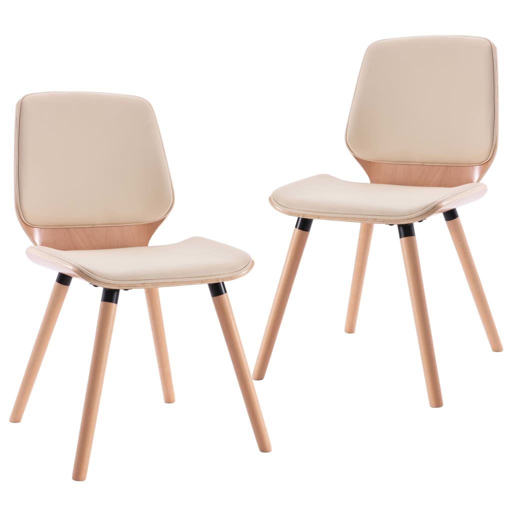 Chaises à manger lot de 2 crème similicuir - XIOS