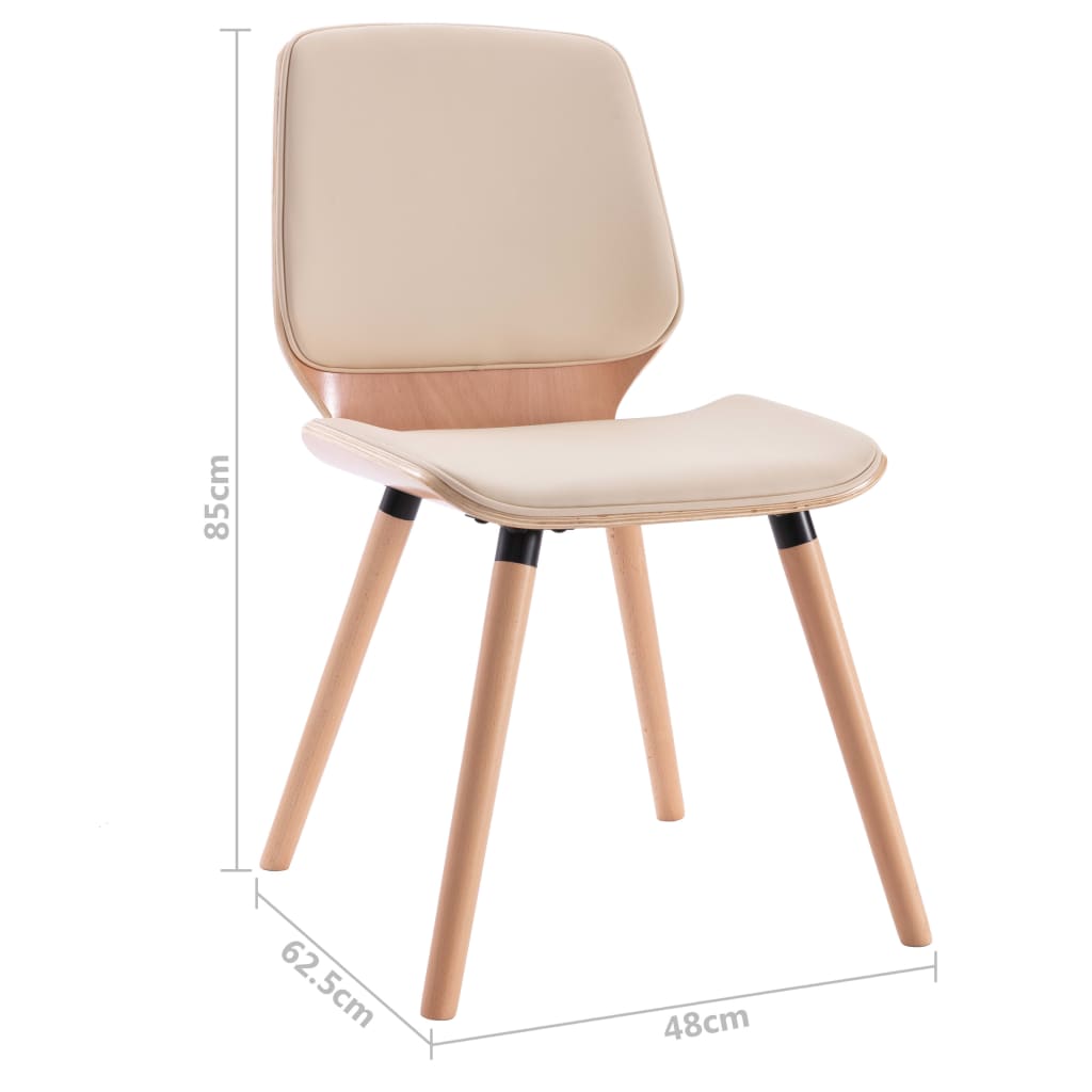 Chaises à manger lot de 2 crème similicuir - XIOS