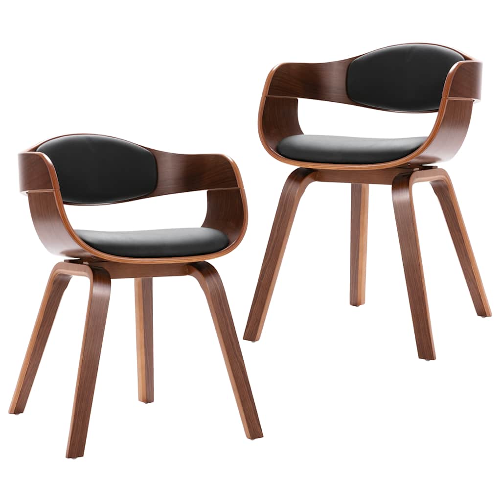 Chaises à manger lot de 2 bois courbé et similicuir - XIOS