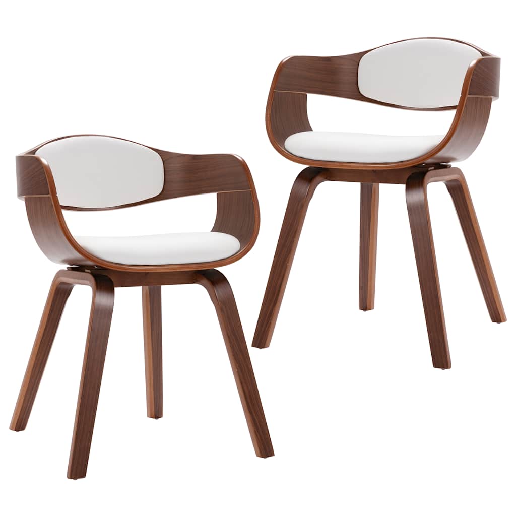 Chaises à manger lot de 2 bois courbé et similicuir - XIOS