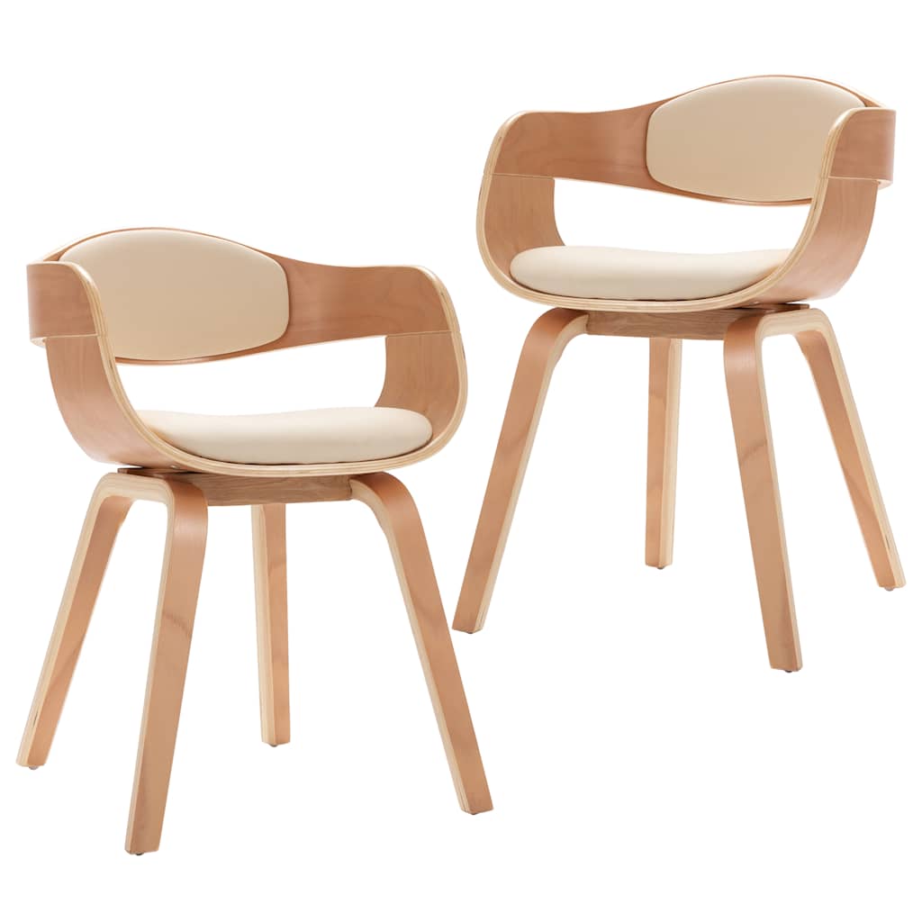 Chaises à manger lot de 2 bois courbé et similicuir - XIOS