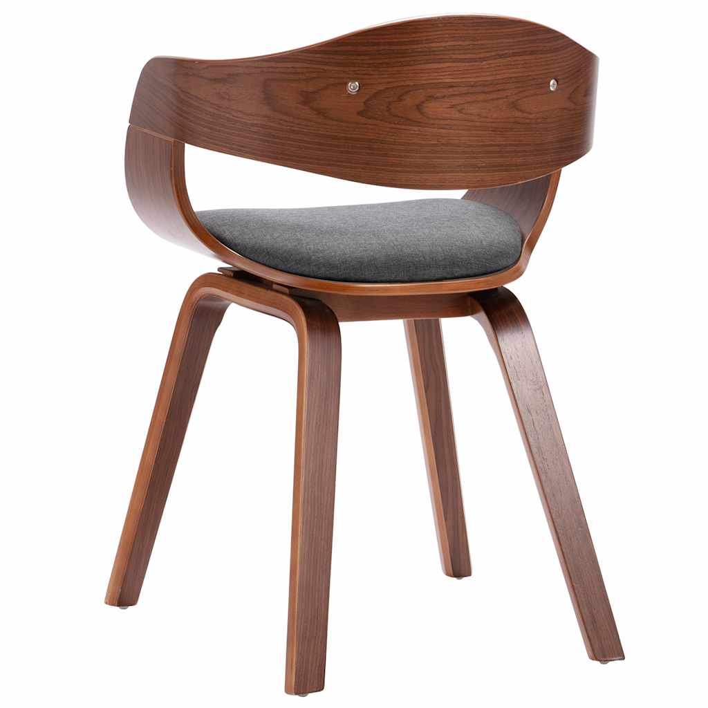 Chaises à manger lot de 2 bois courbé et tissu gris - XIOS
