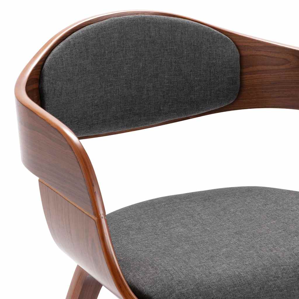Chaises à manger lot de 2 bois courbé et tissu gris - XIOS
