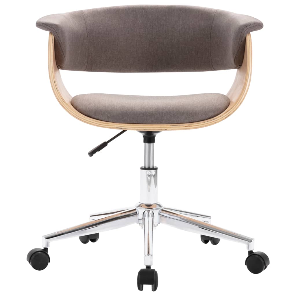 Chaise pivotante à manger Taupe Bois courbé et tissu - XIOS