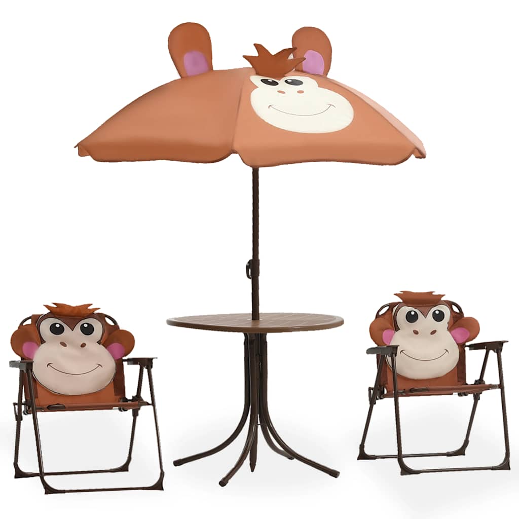 Ensemble de bistro avec parasol pour enfants 3 pcs Marron - XIOS