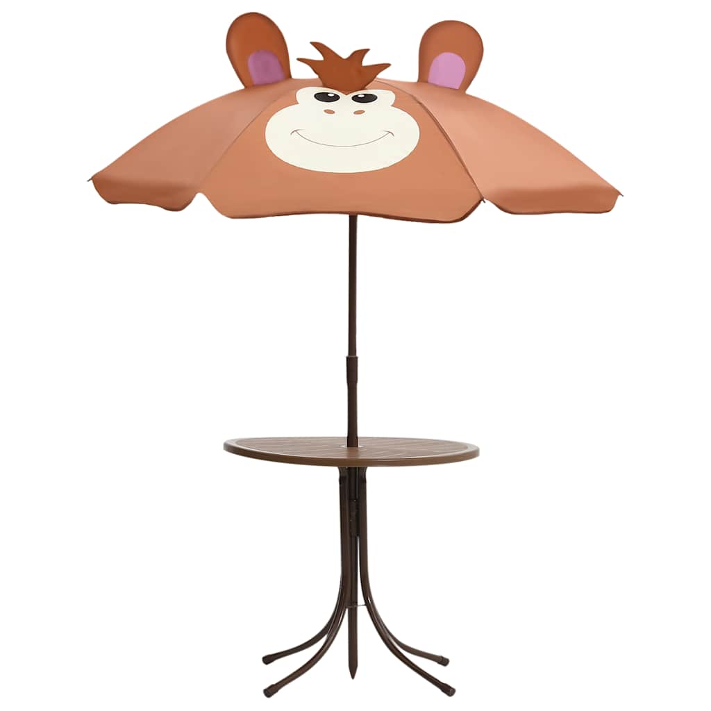 Ensemble de bistro avec parasol pour enfants 3 pcs Marron - XIOS