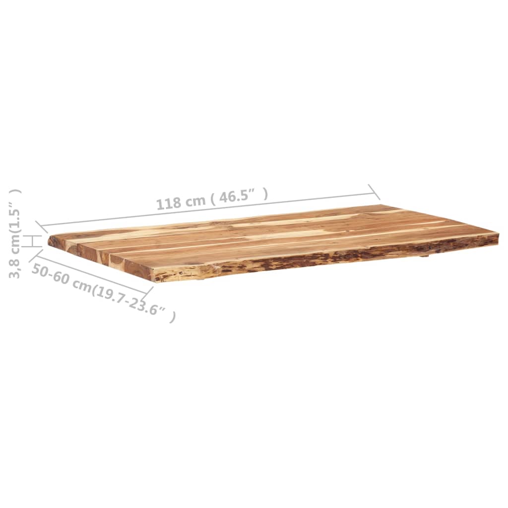 Dessus de table Bois d'acacia massif 118x(50-60)x3,8 cm - XIOS