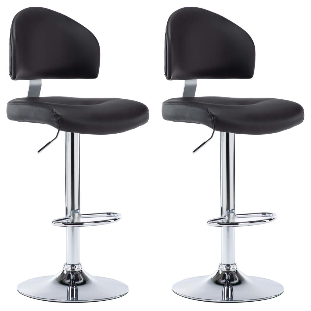 Tabourets de bar lot de 2 noir similicuir - XIOS