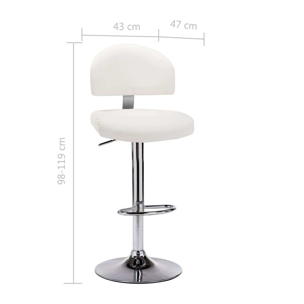 Tabourets de bar lot de 2 blanc similicuir - XIOS
