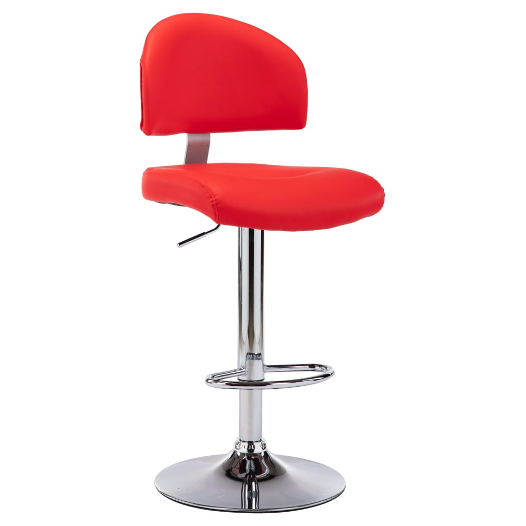 Tabourets de bar lot de 2 rouge similicuir - XIOS