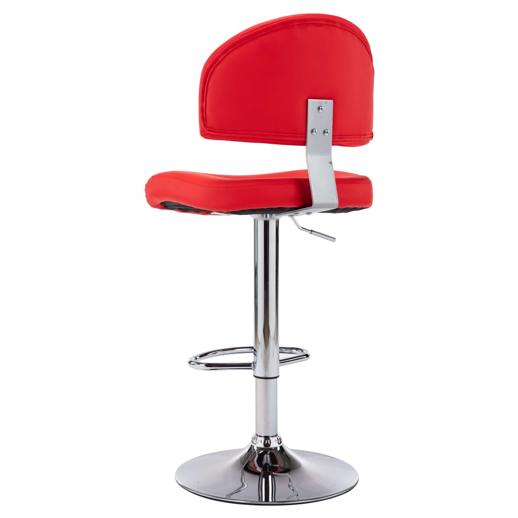 Tabourets de bar lot de 2 rouge similicuir - XIOS