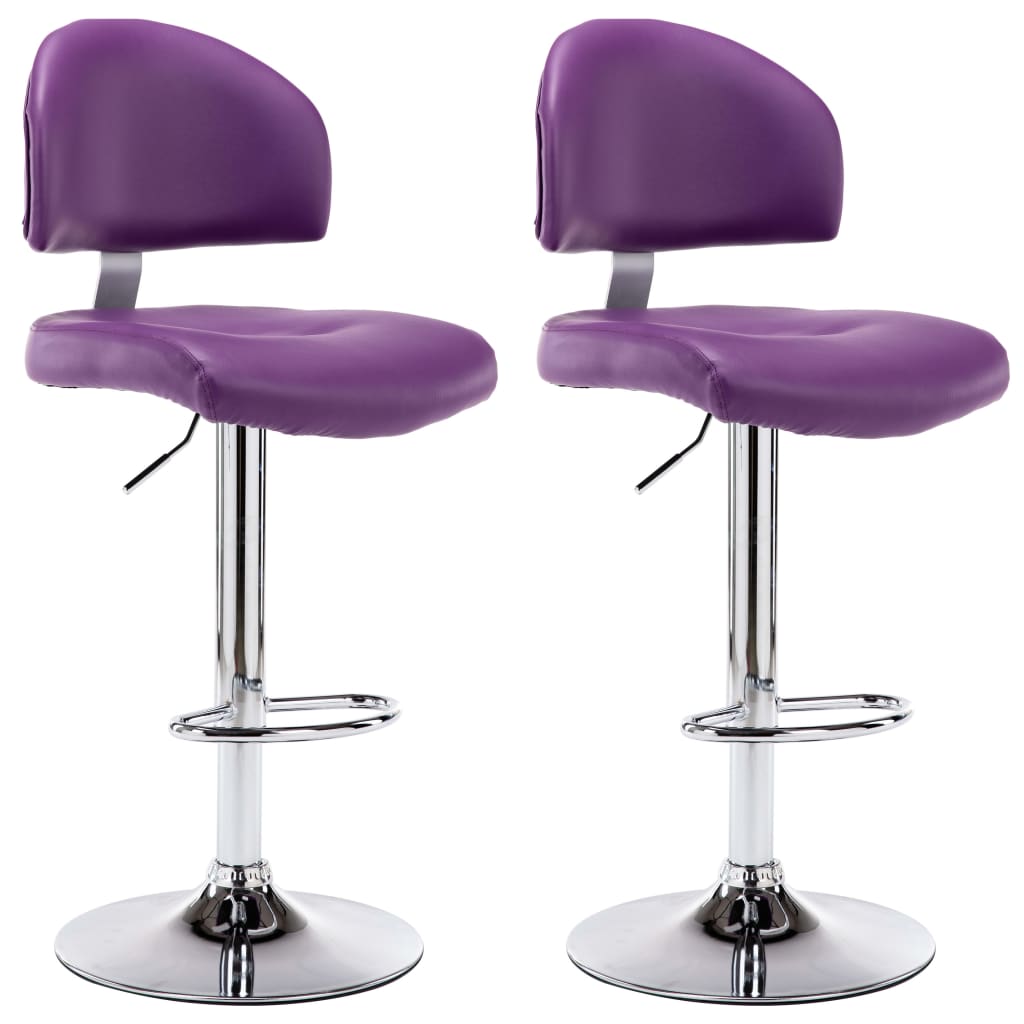 Tabourets de bar lot de 2 violet similicuir - XIOS