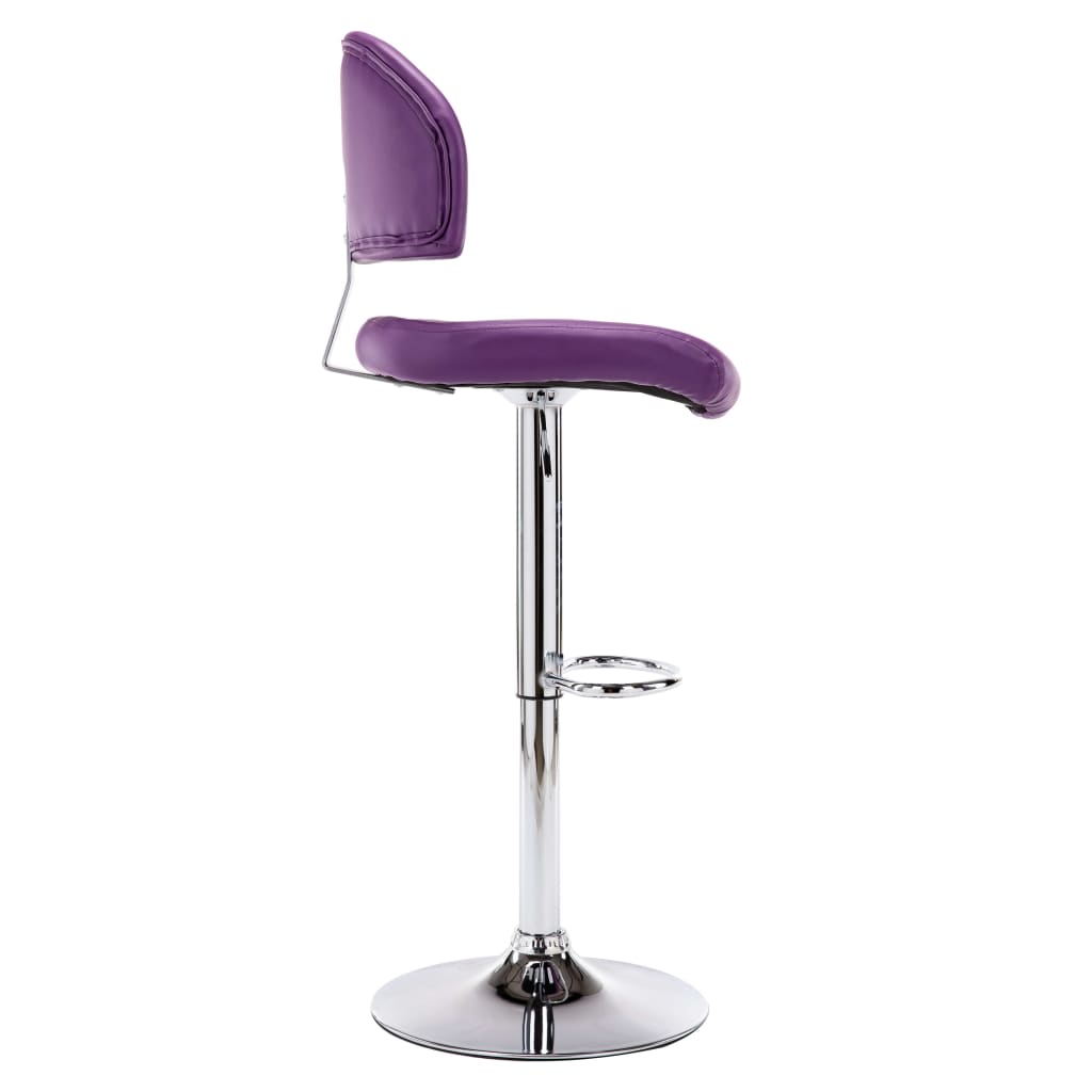 Tabourets de bar lot de 2 violet similicuir - XIOS