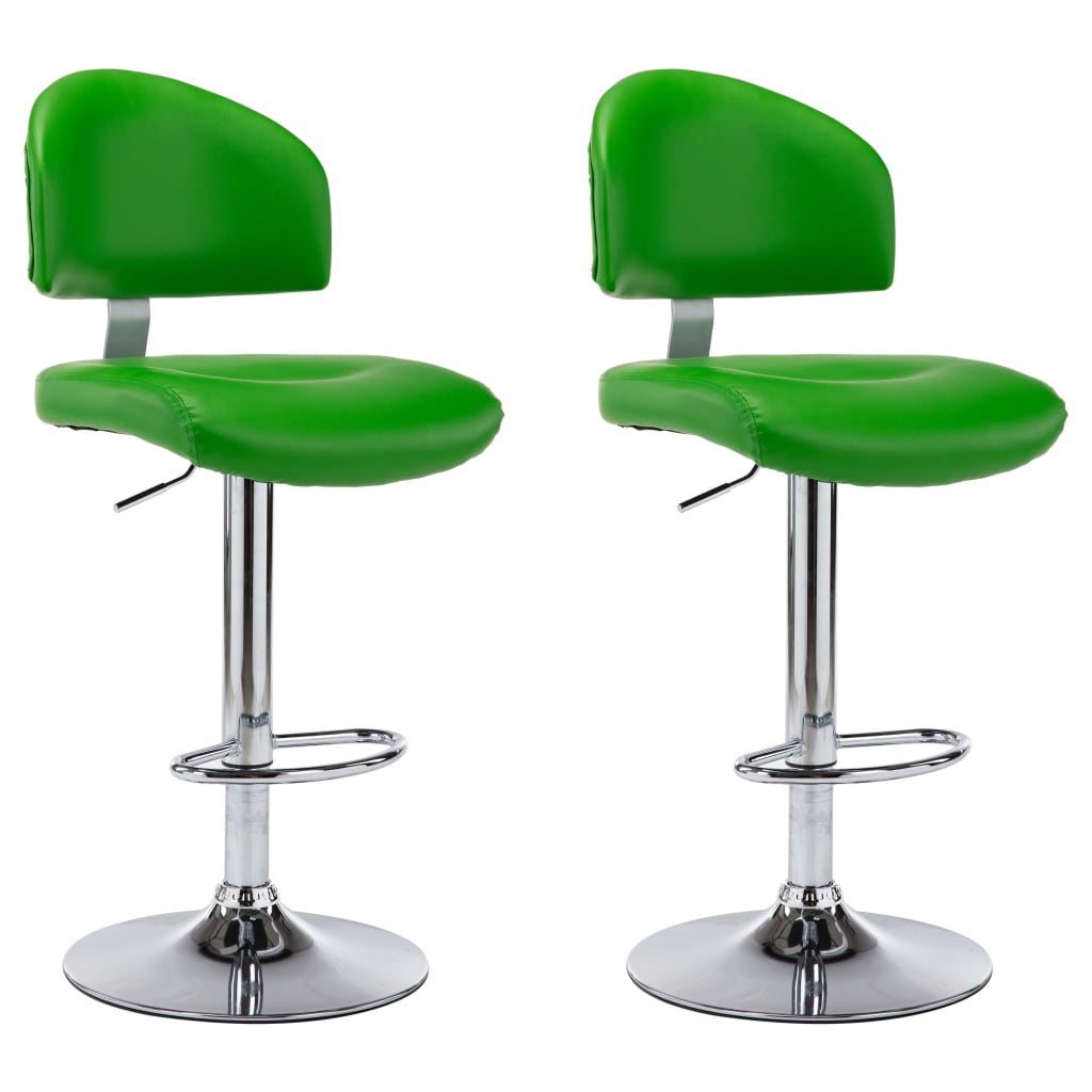 Tabourets de bar lot de 2 vert similicuir - XIOS