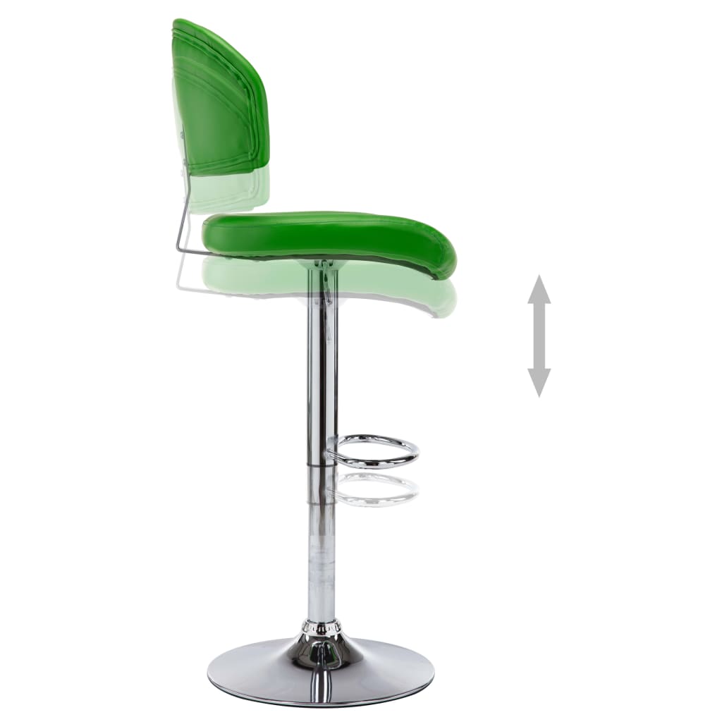 Tabourets de bar lot de 2 vert similicuir - XIOS