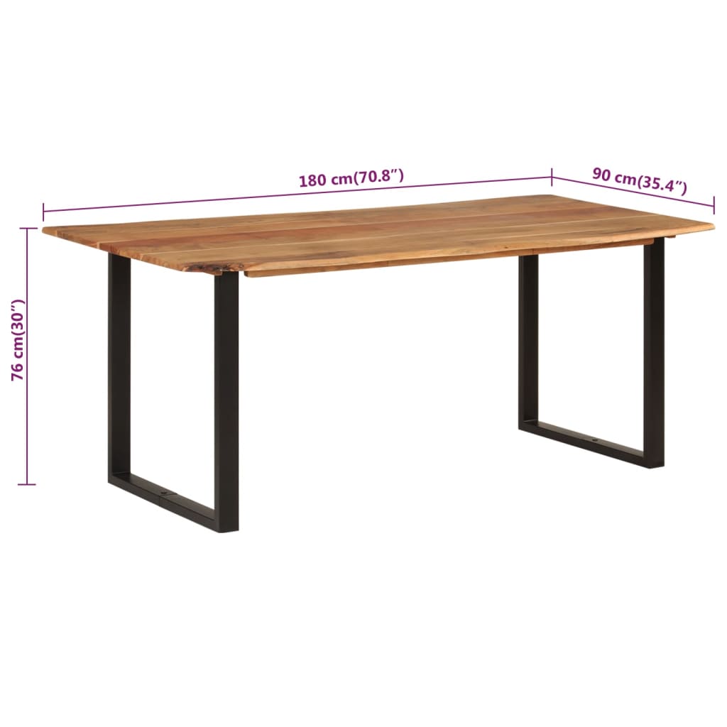 Table de salle à manger 180x90x76 cm Bois d'acacia massif - XIOS