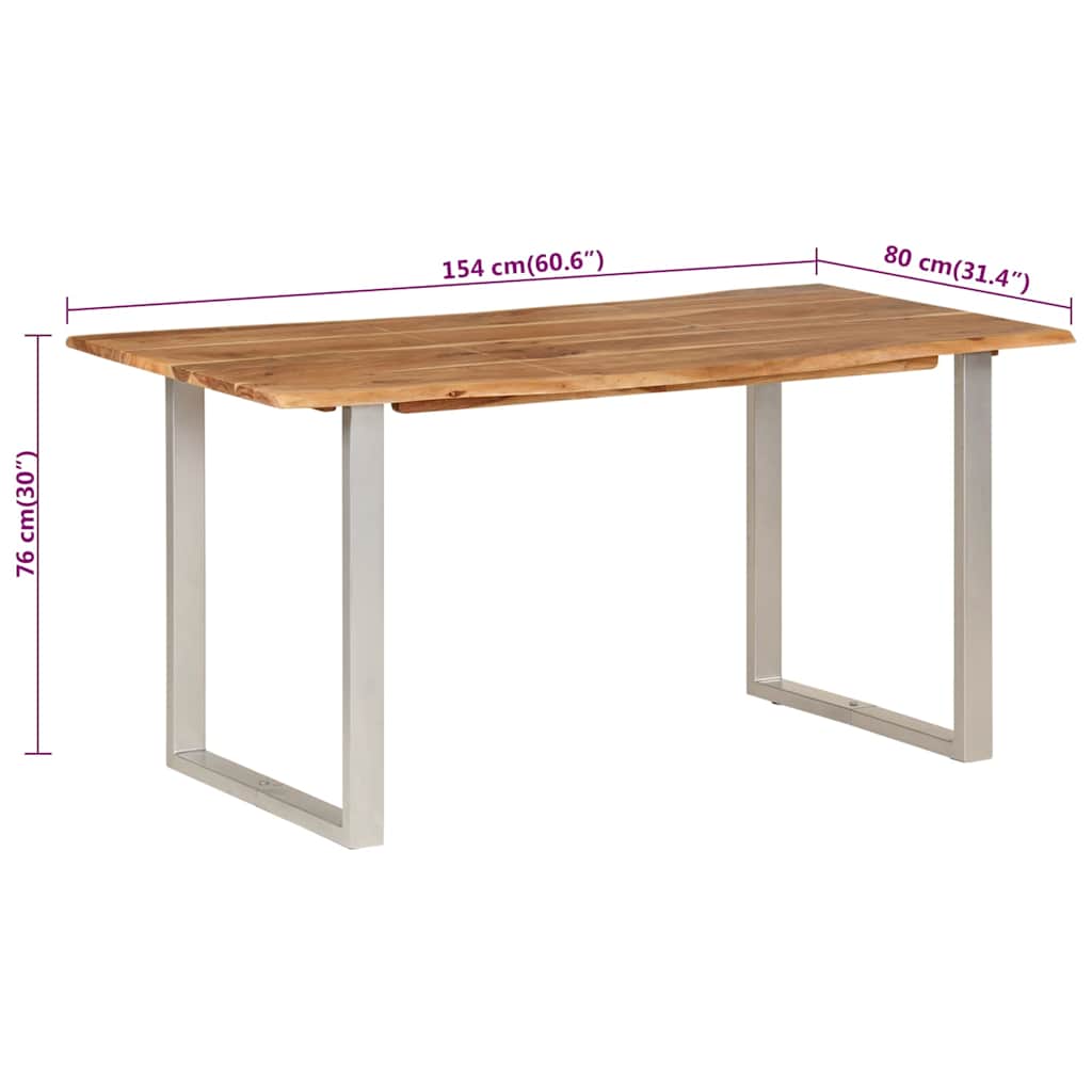 Table de salle à manger 154x80x76 cm Bois d'acacia solide - XIOS