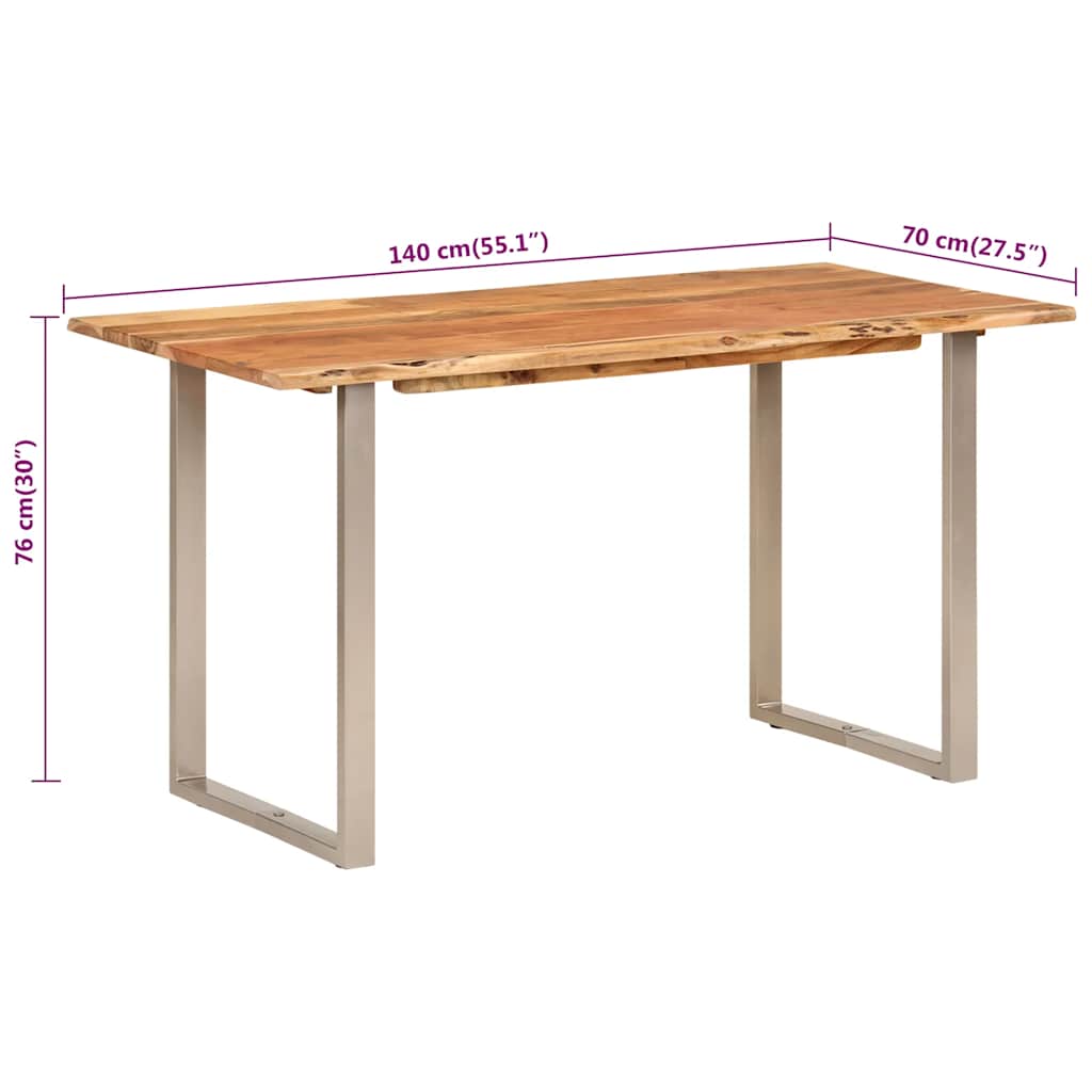 Table de salle à manger 140x70x76 cm Bois d'acacia solide - XIOS
