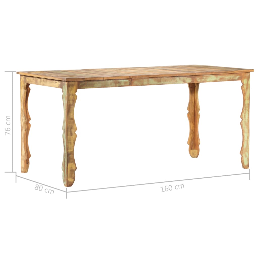 Table de salle à manger 160x80x76cm Bois de récupération massif - XIOS