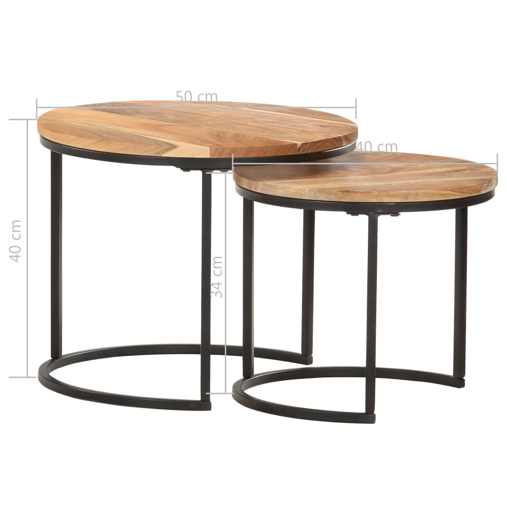 Tables gigognes 2 pcs Bois d'acacia massif - XIOS