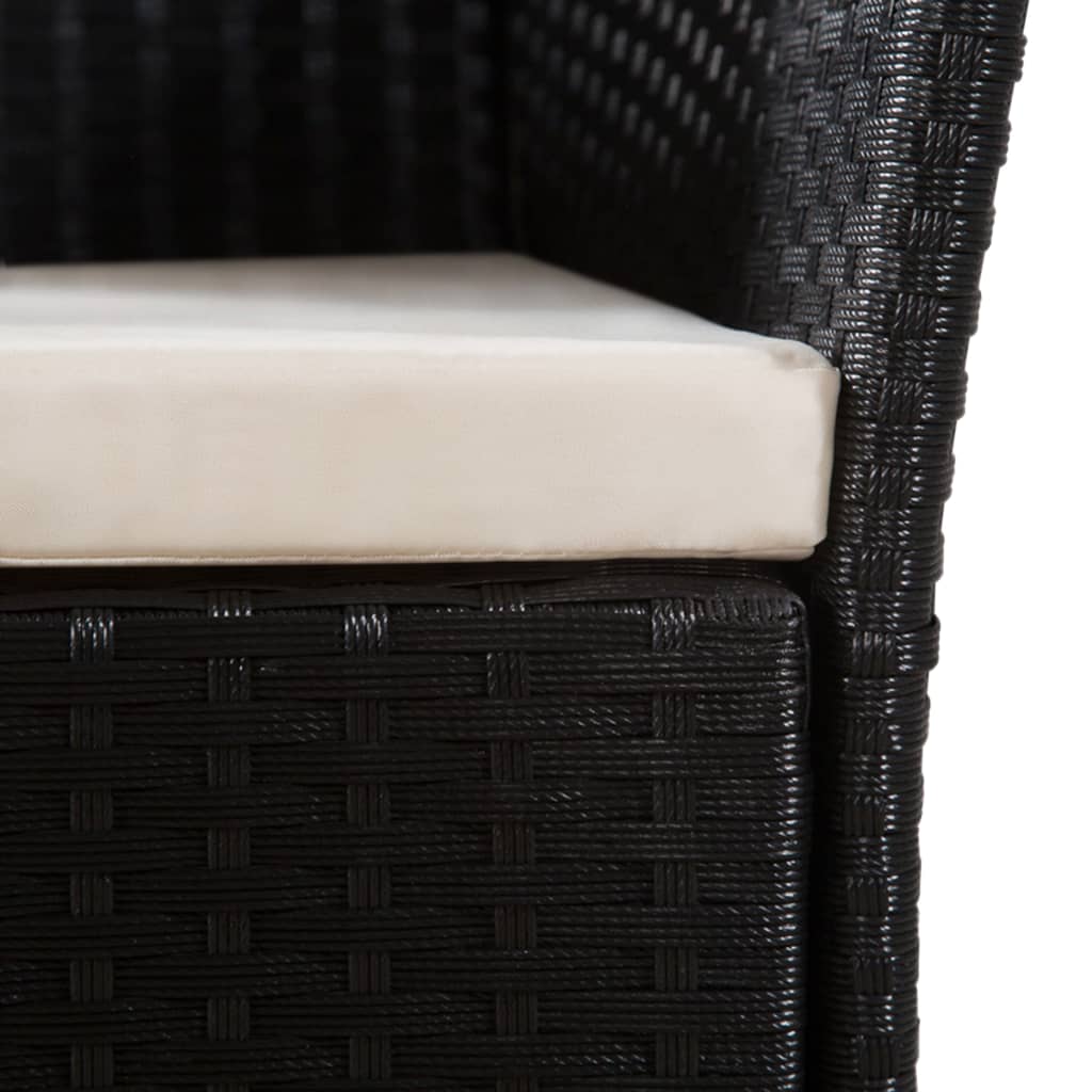 Ensemble à manger d'extérieur 5 pcs Résine tressée Noir marron - XIOS