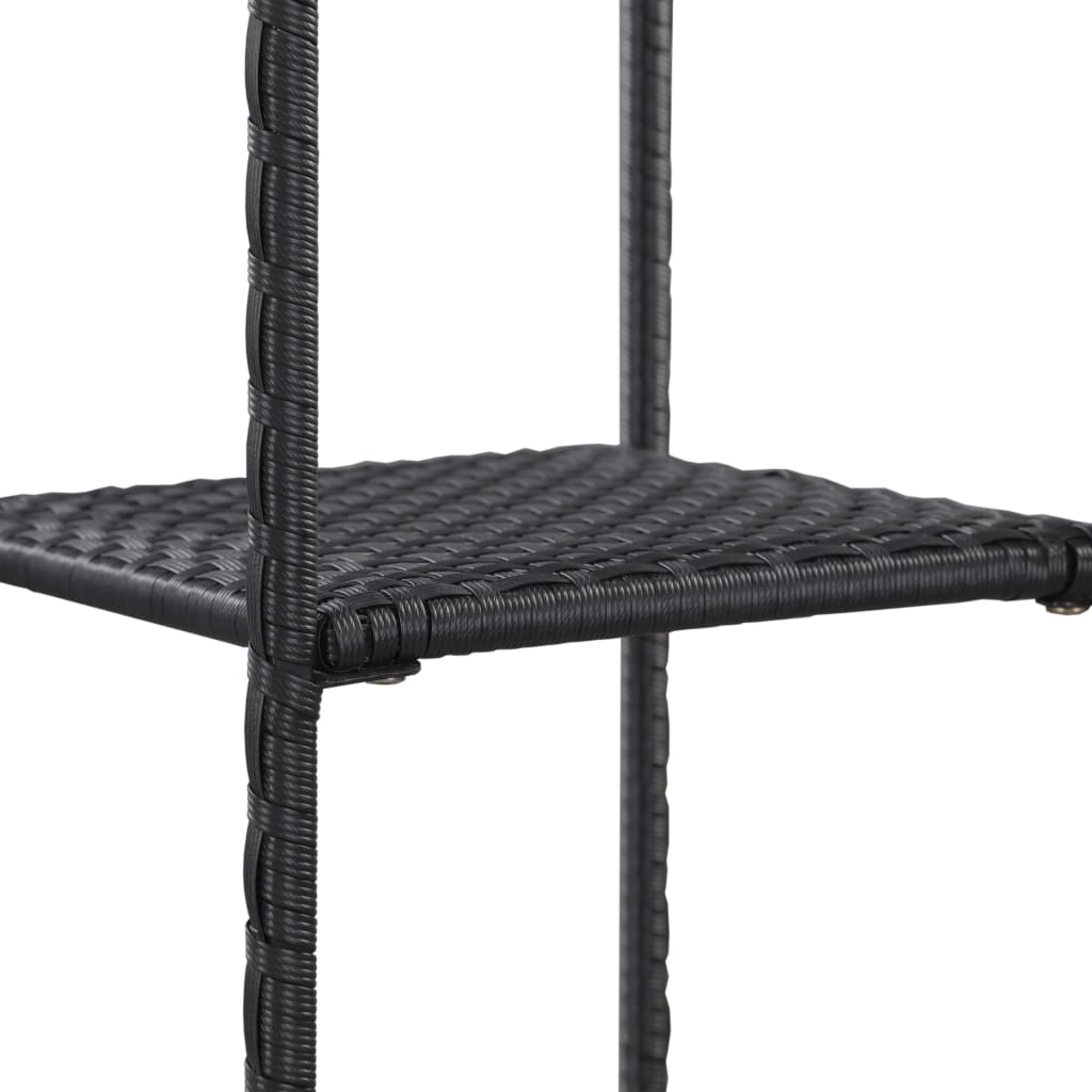 Étagère de rangement Noir 30x30x120 cm Résine tressée - XIOS