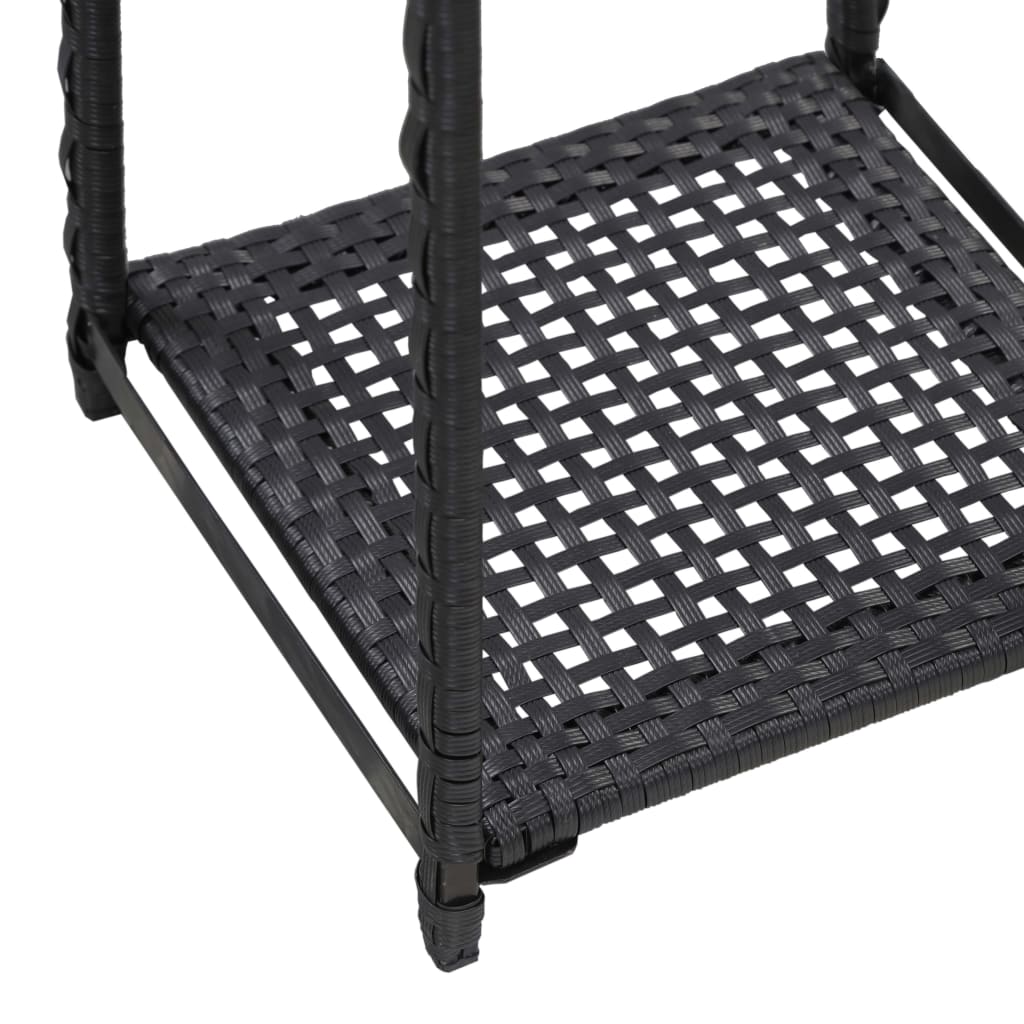 Étagère de rangement Noir 30x30x120 cm Résine tressée - XIOS